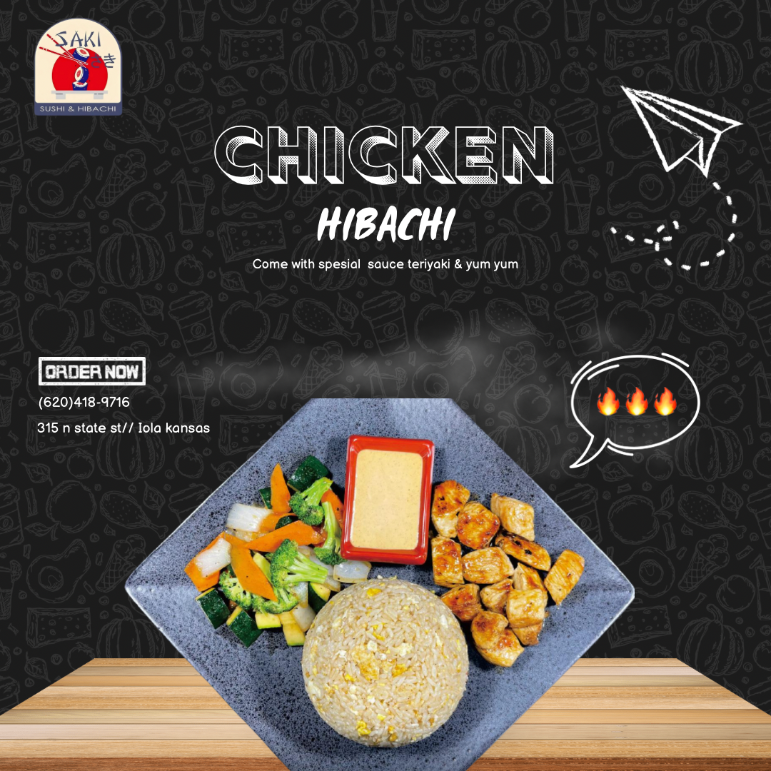 Saki Sushi & Hibachi menu board