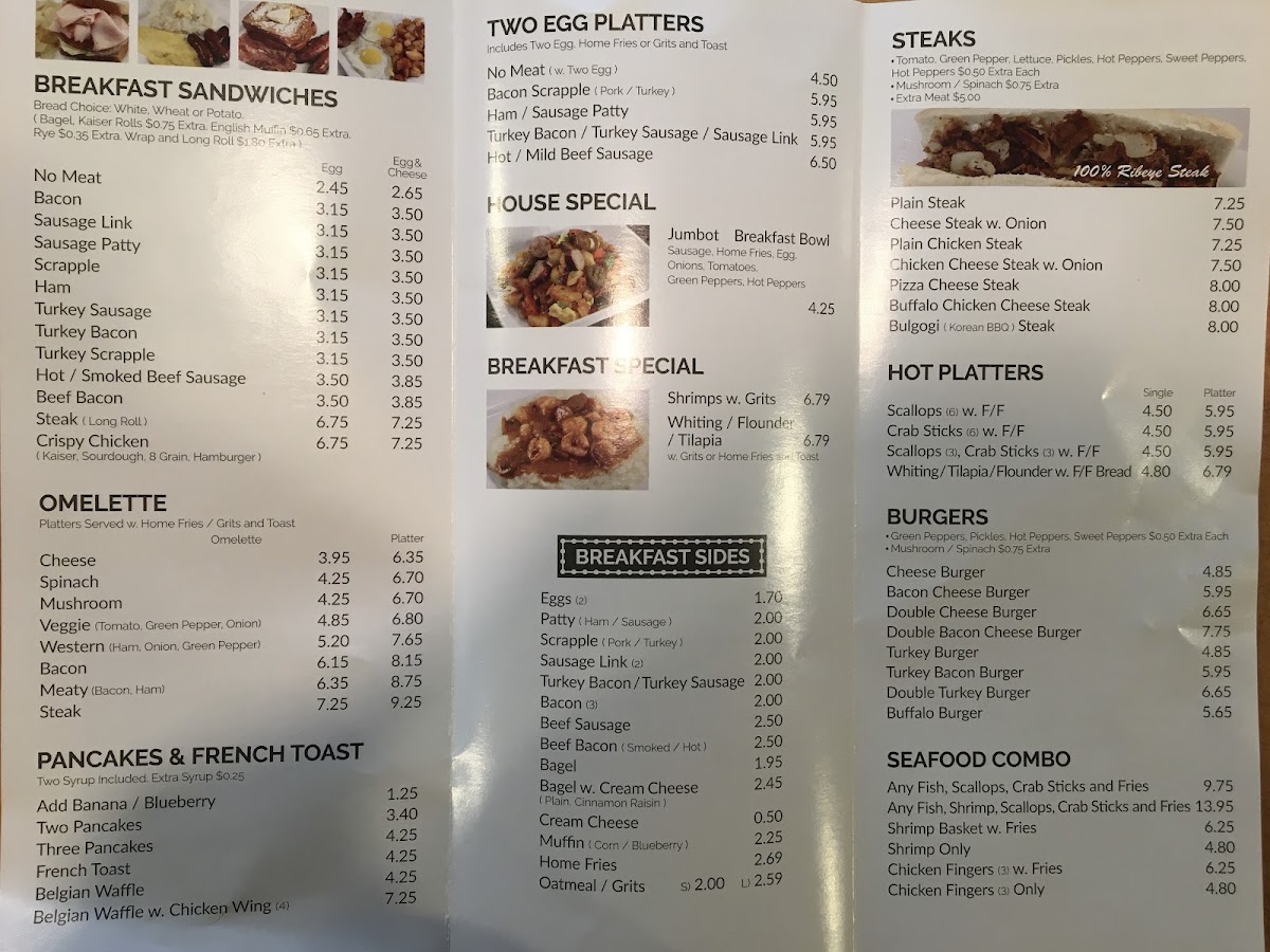Penn's Corner Restaurant menu board