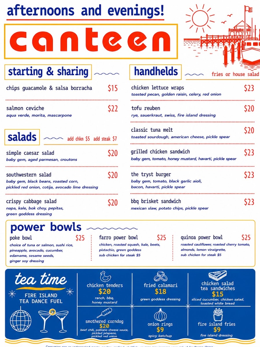 Canteen menu board