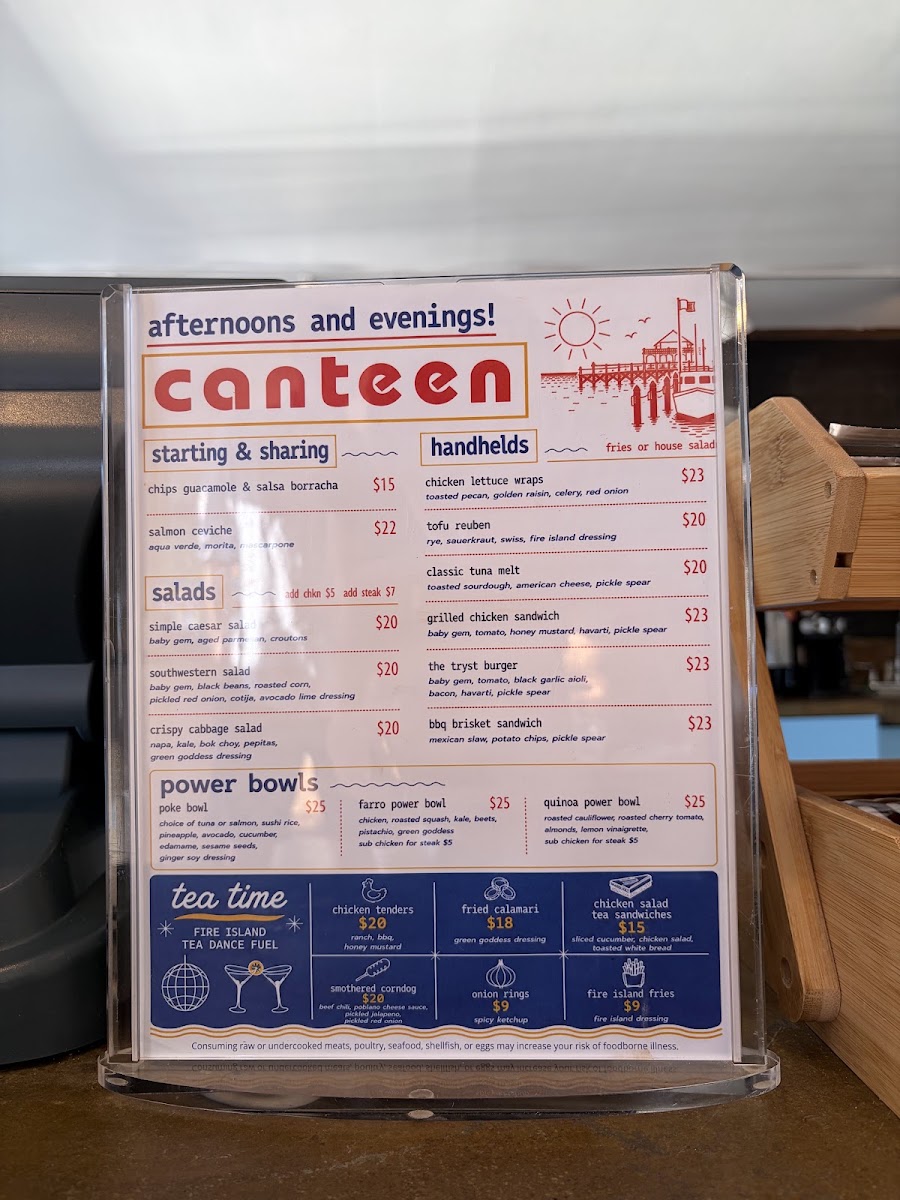Canteen menu board