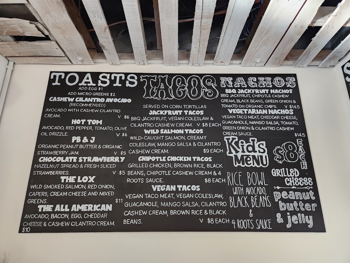 4 Roots Ketchum menu board