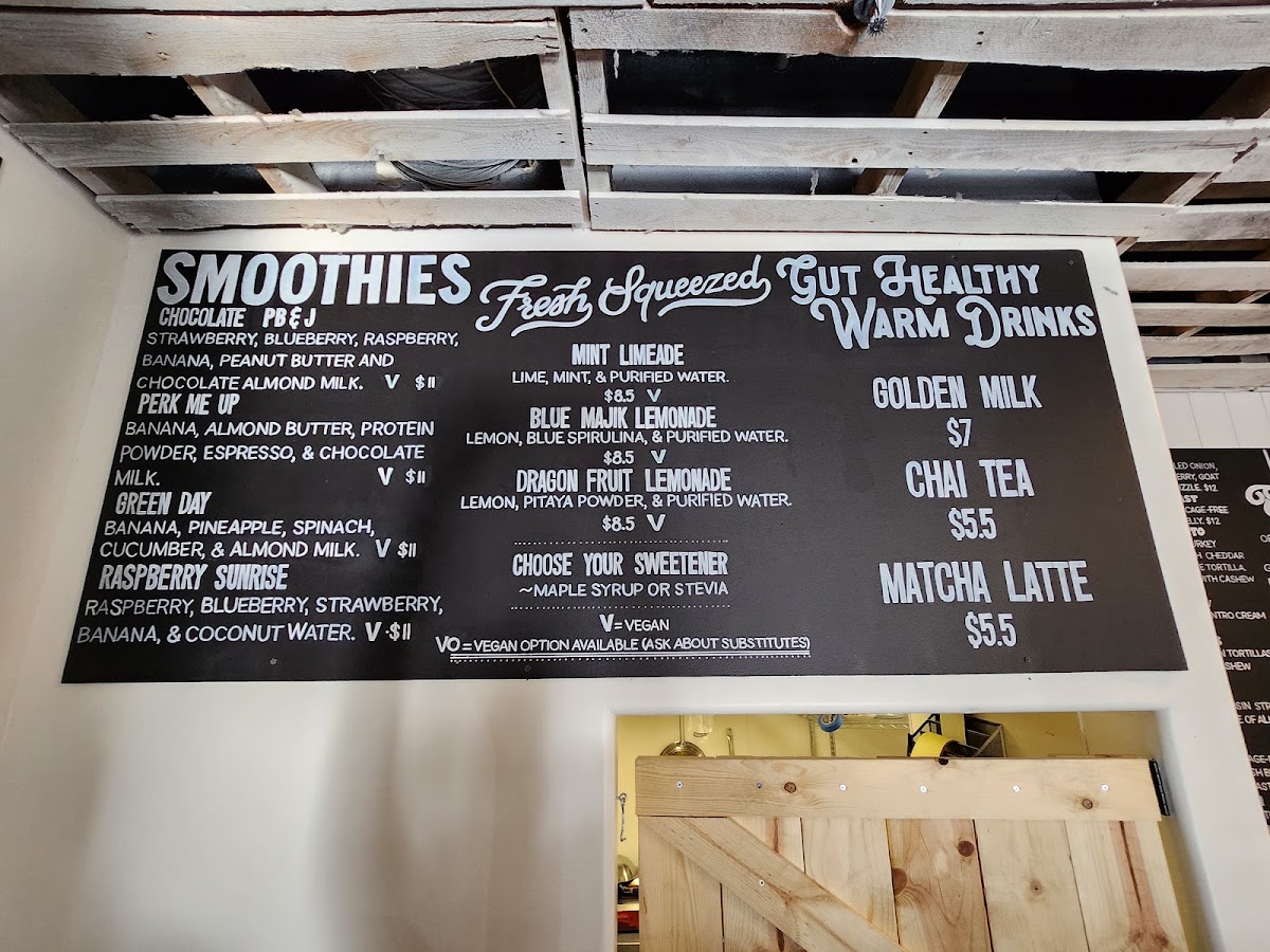 4 Roots Ketchum menu board