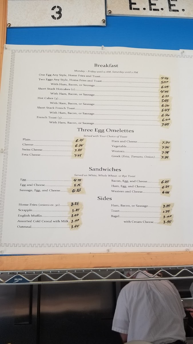 State Cafe menu board