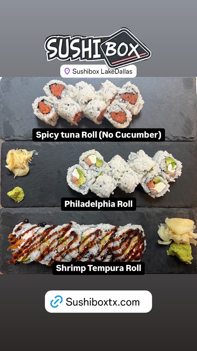Sushi Box menu board