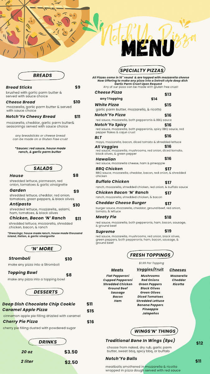Notch'yo menu board