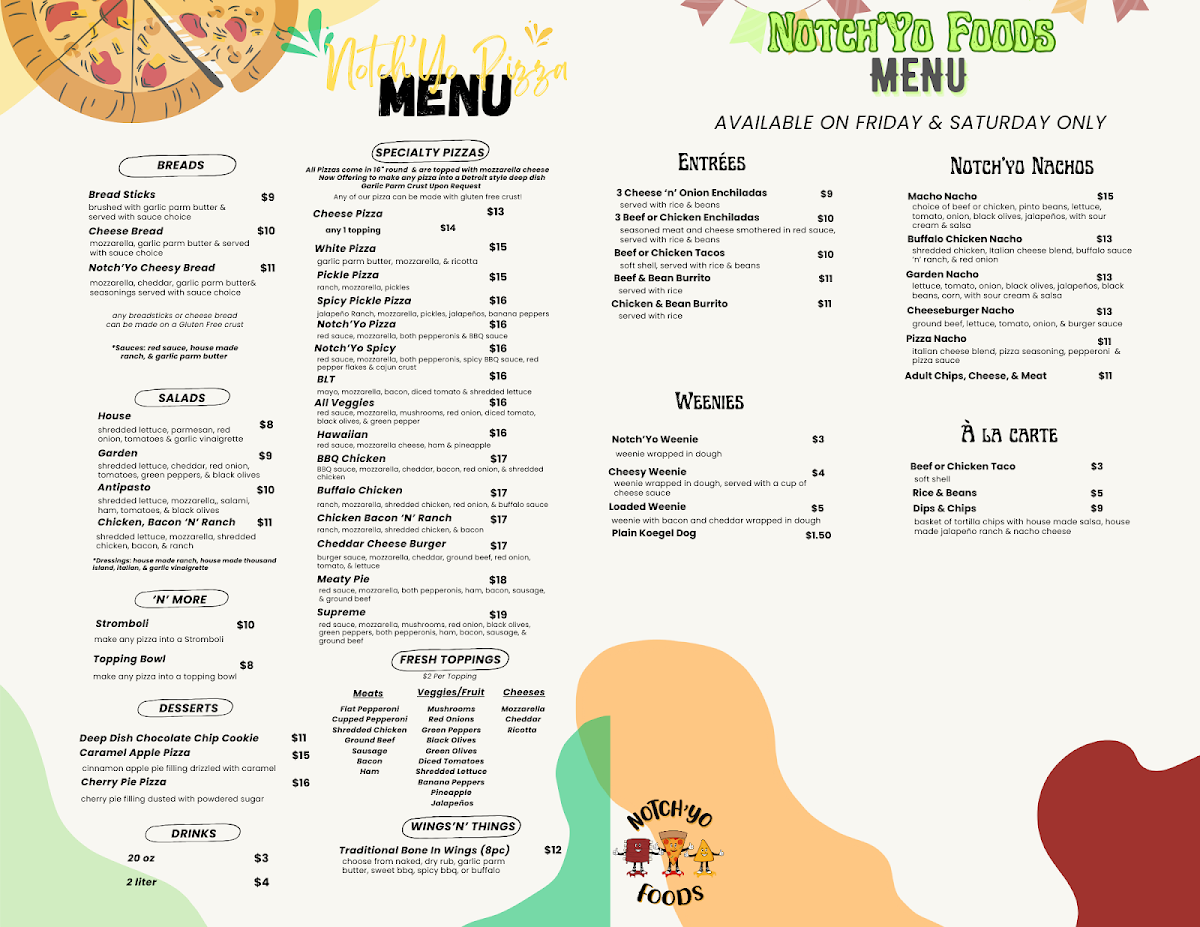 Notch'yo menu board