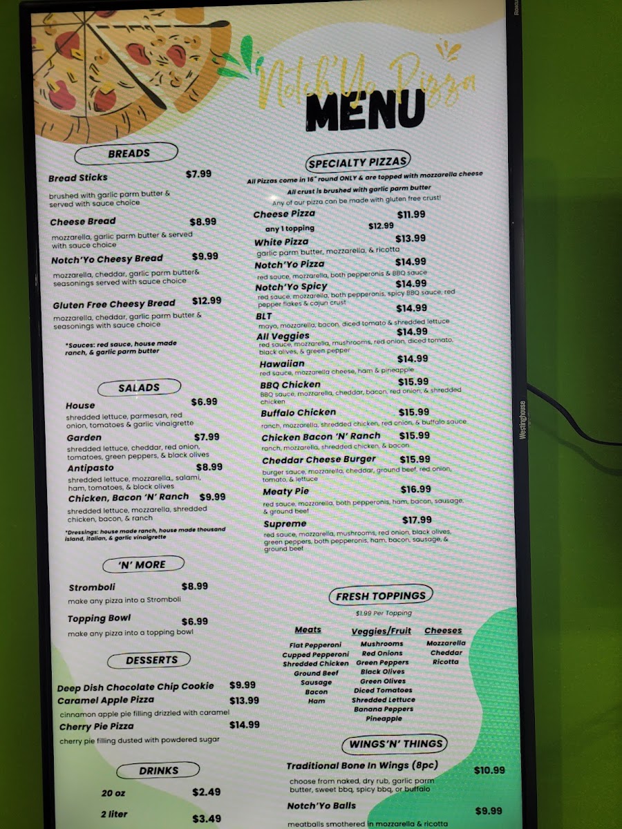 Notch'yo menu board