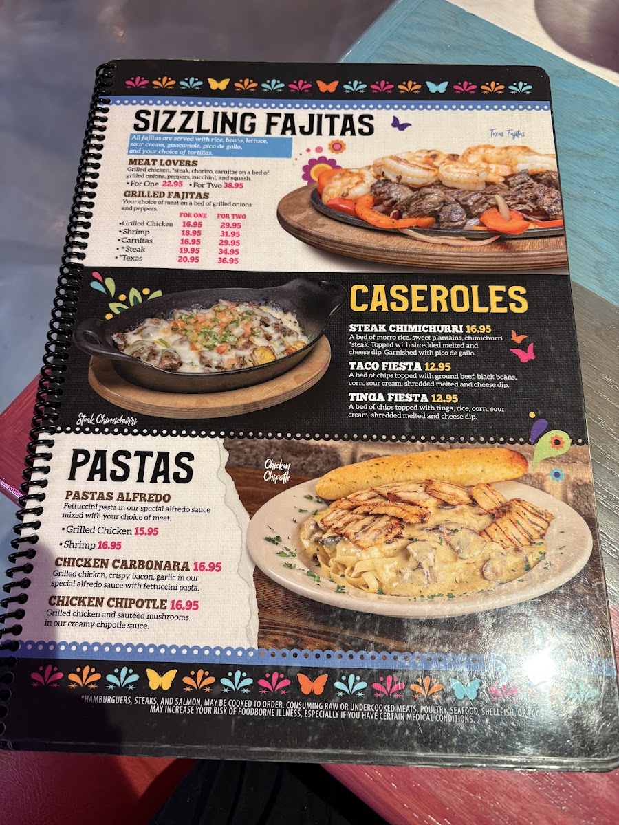 Monarca Mexican Restaurant menu board