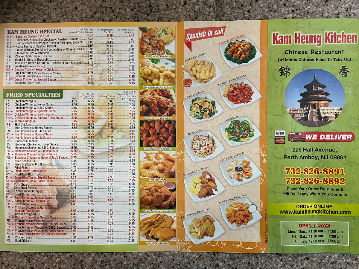 Kam Heung Kitchen menu board