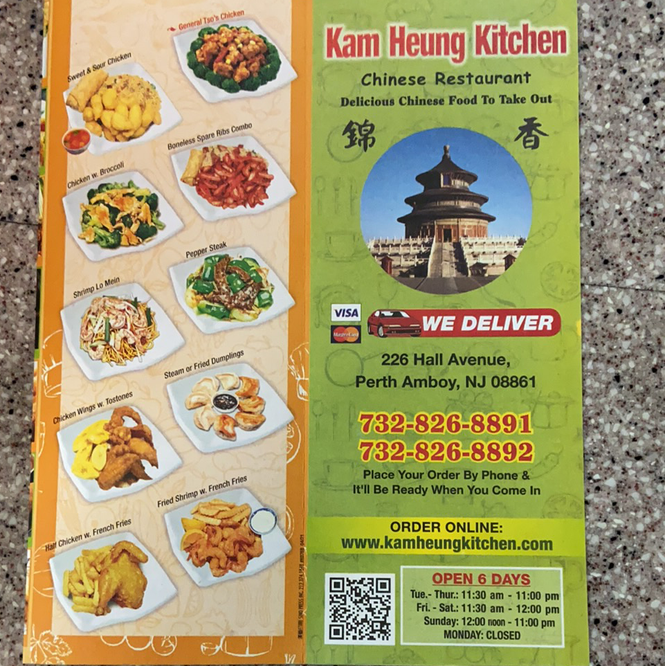 Kam Heung Kitchen menu board