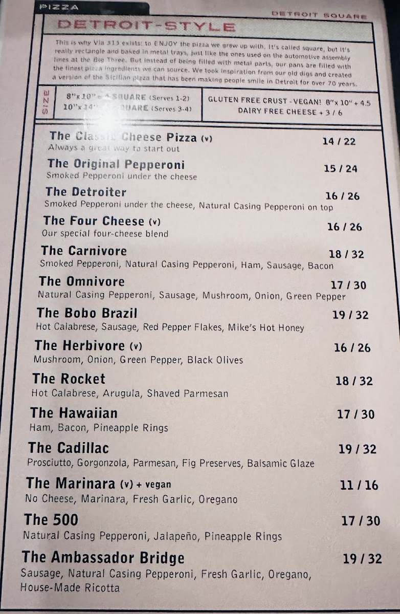 Via 313 menu board