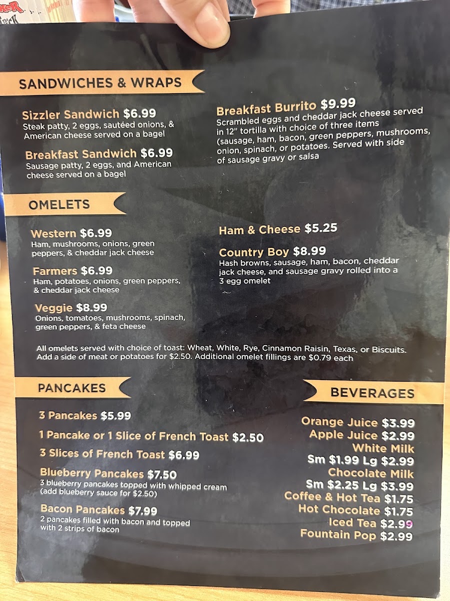 Big Chuck's Pizza Plus menu board