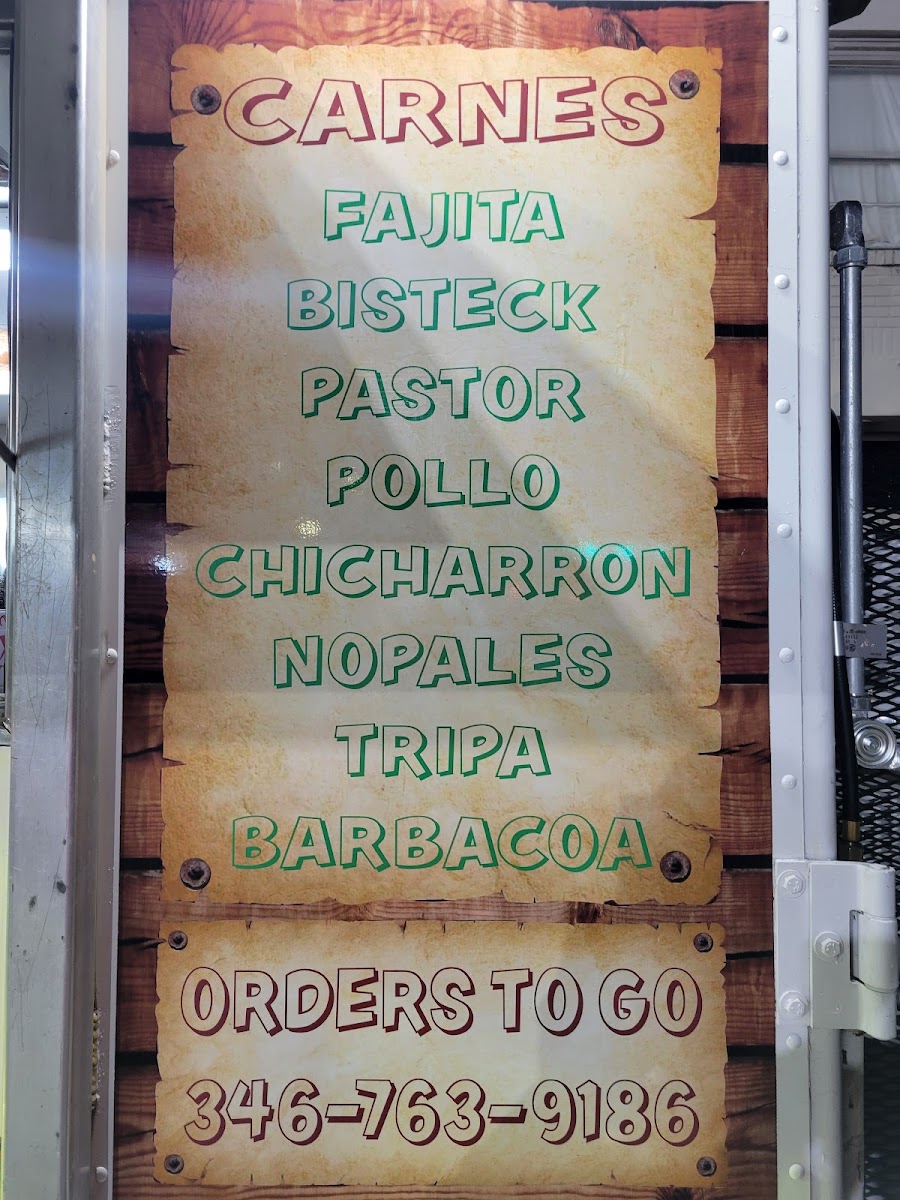 Taqueria El Serranito menu board