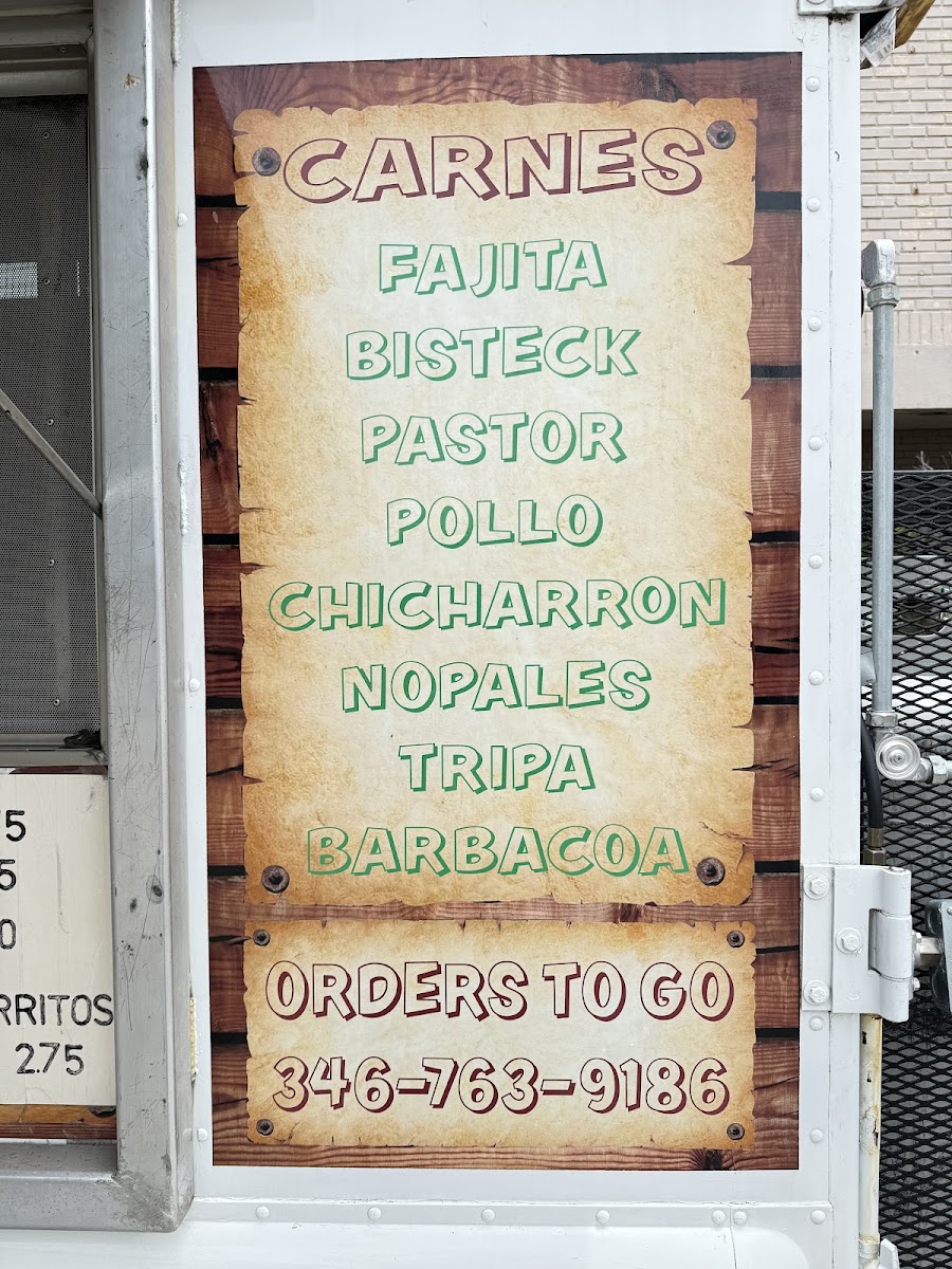 Taqueria El Serranito menu board