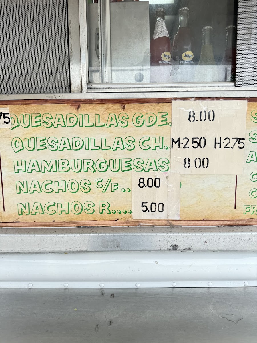 Taqueria El Serranito menu board