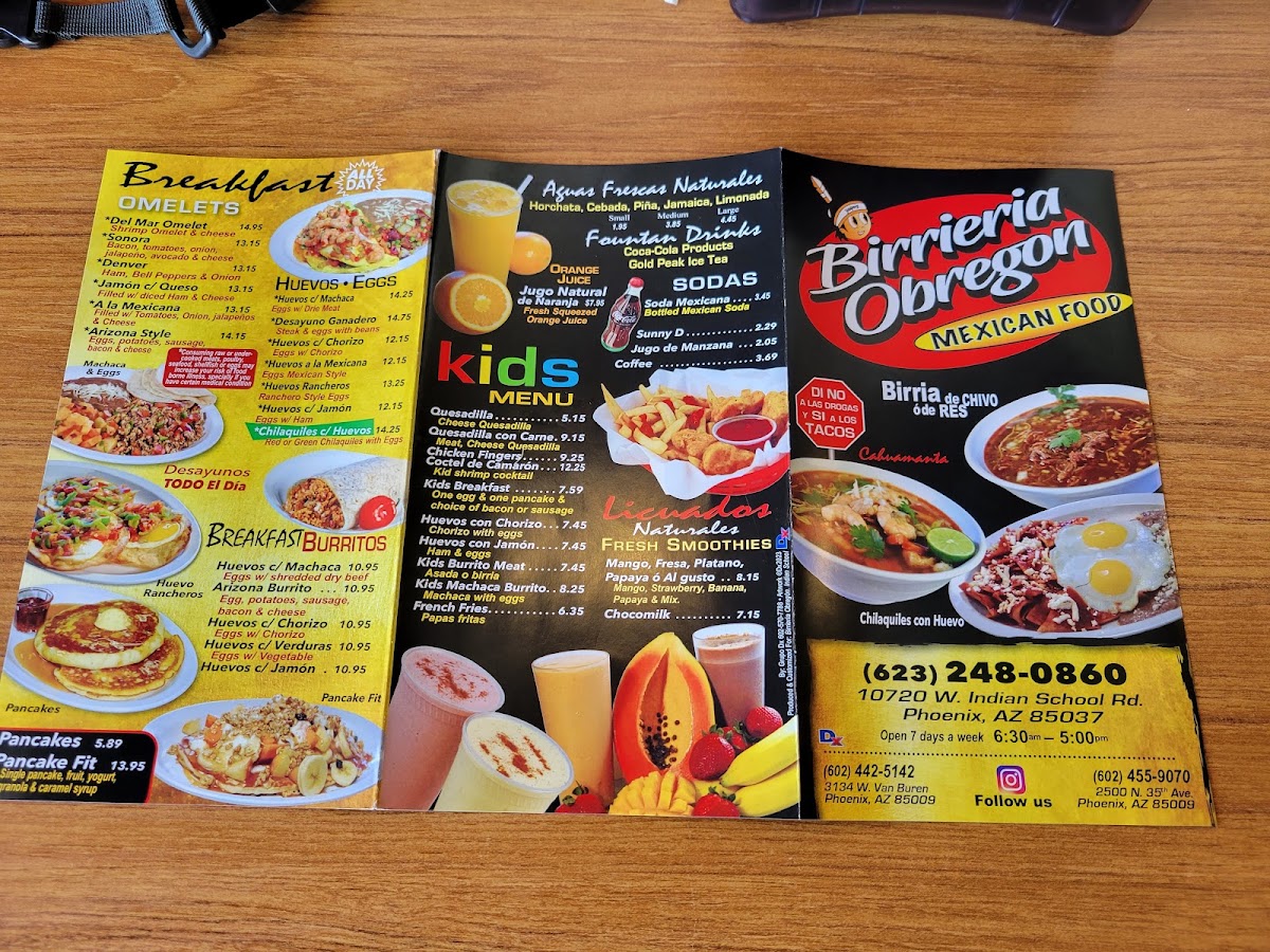 Birrieria Obregon #3 menu board