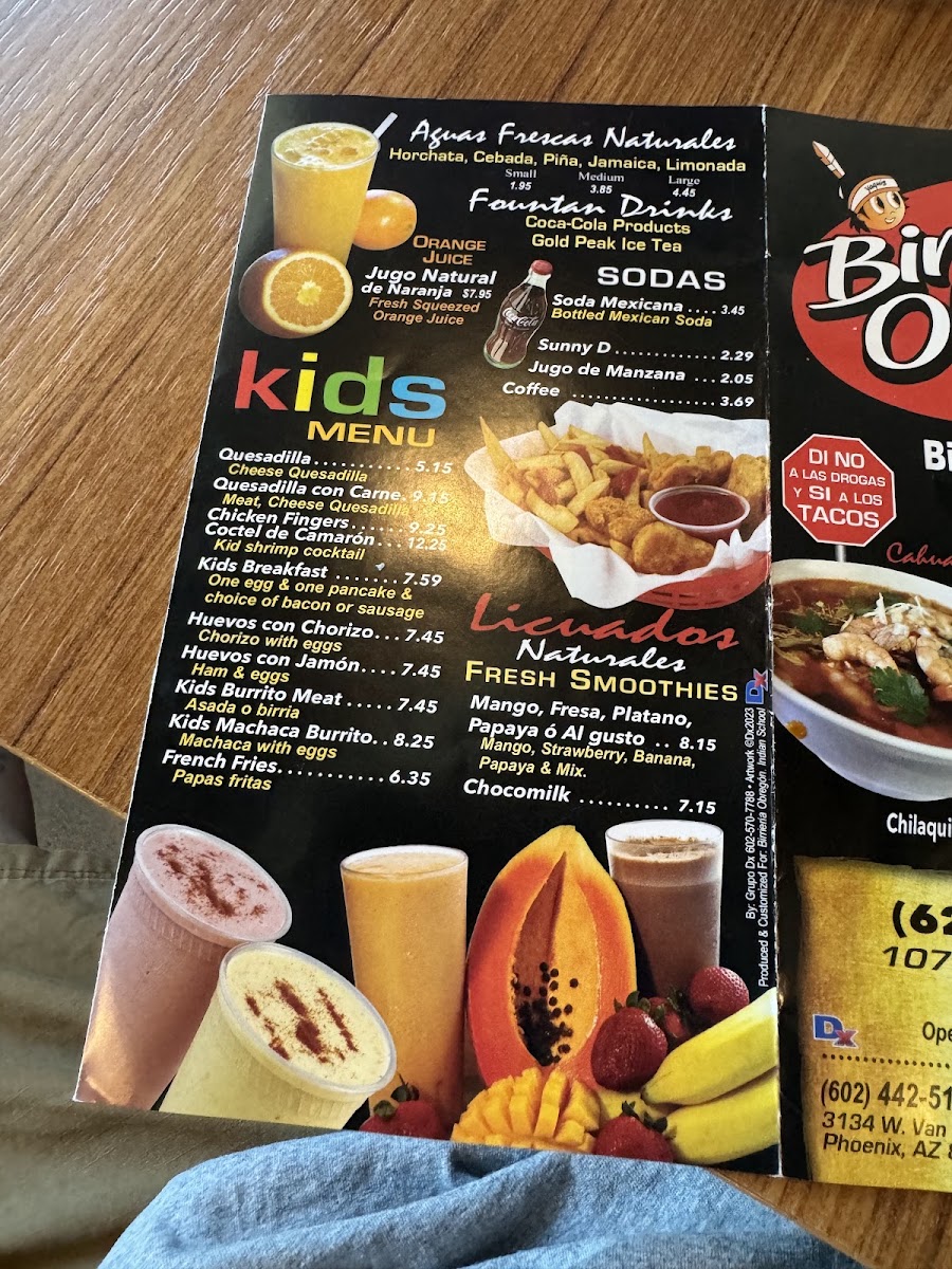 Birrieria Obregon #3 menu board
