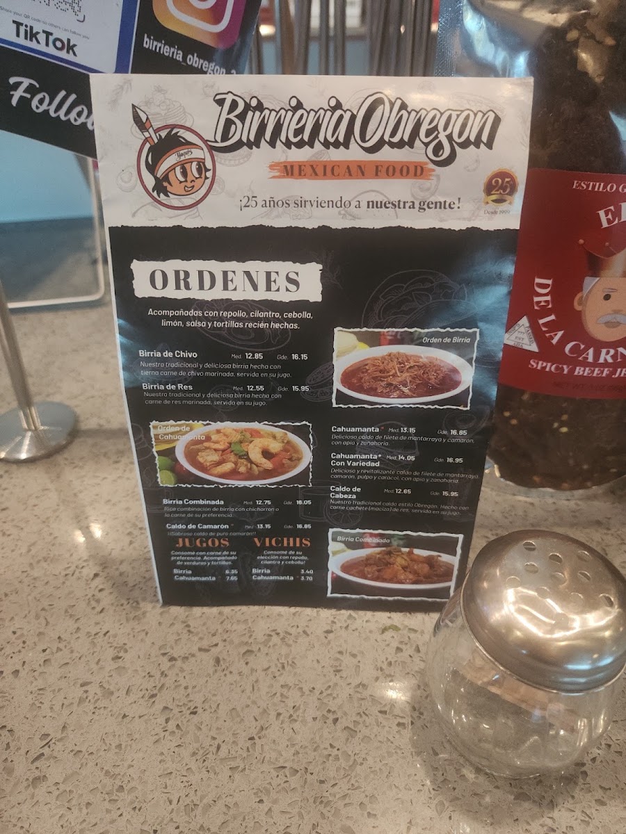 Birrieria Obregon #3 menu board