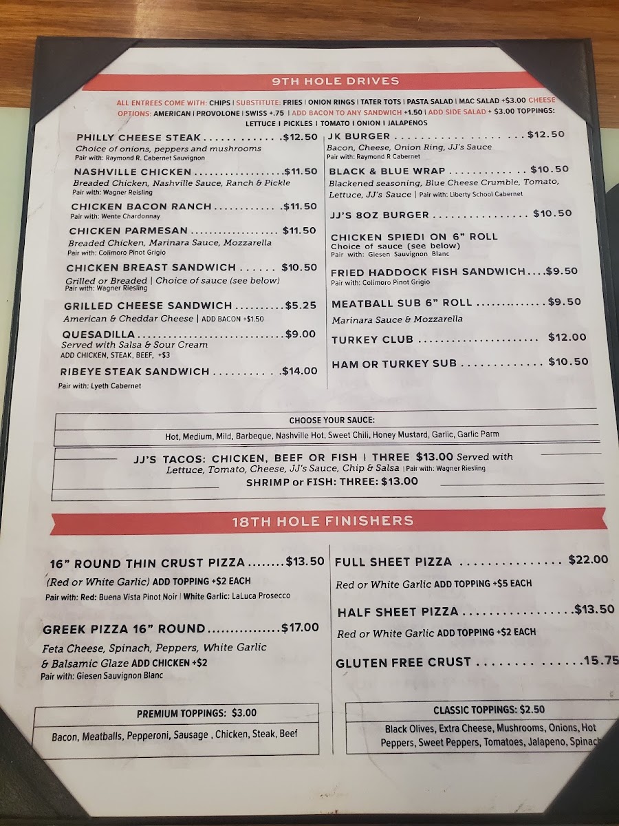 JJ's Grill & Catering@En-Joie menu board