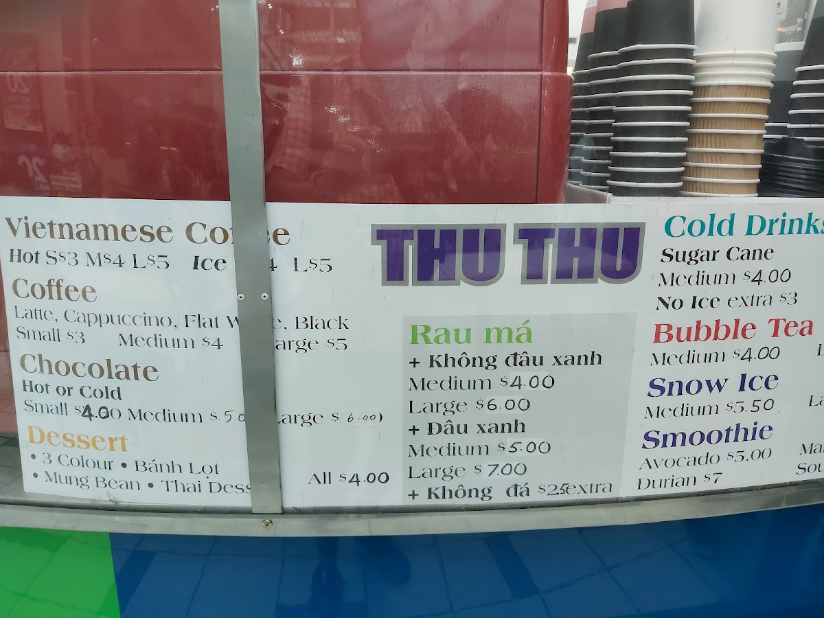 Cafe Thu Thu menu board