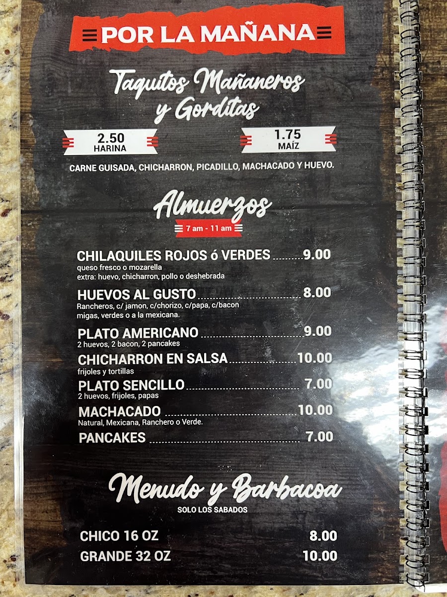 Los compadres restaurant menu board