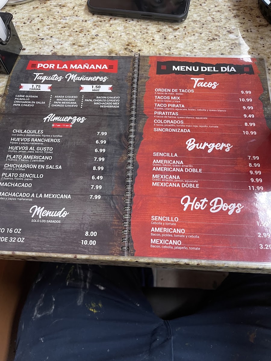 Los compadres restaurant menu board