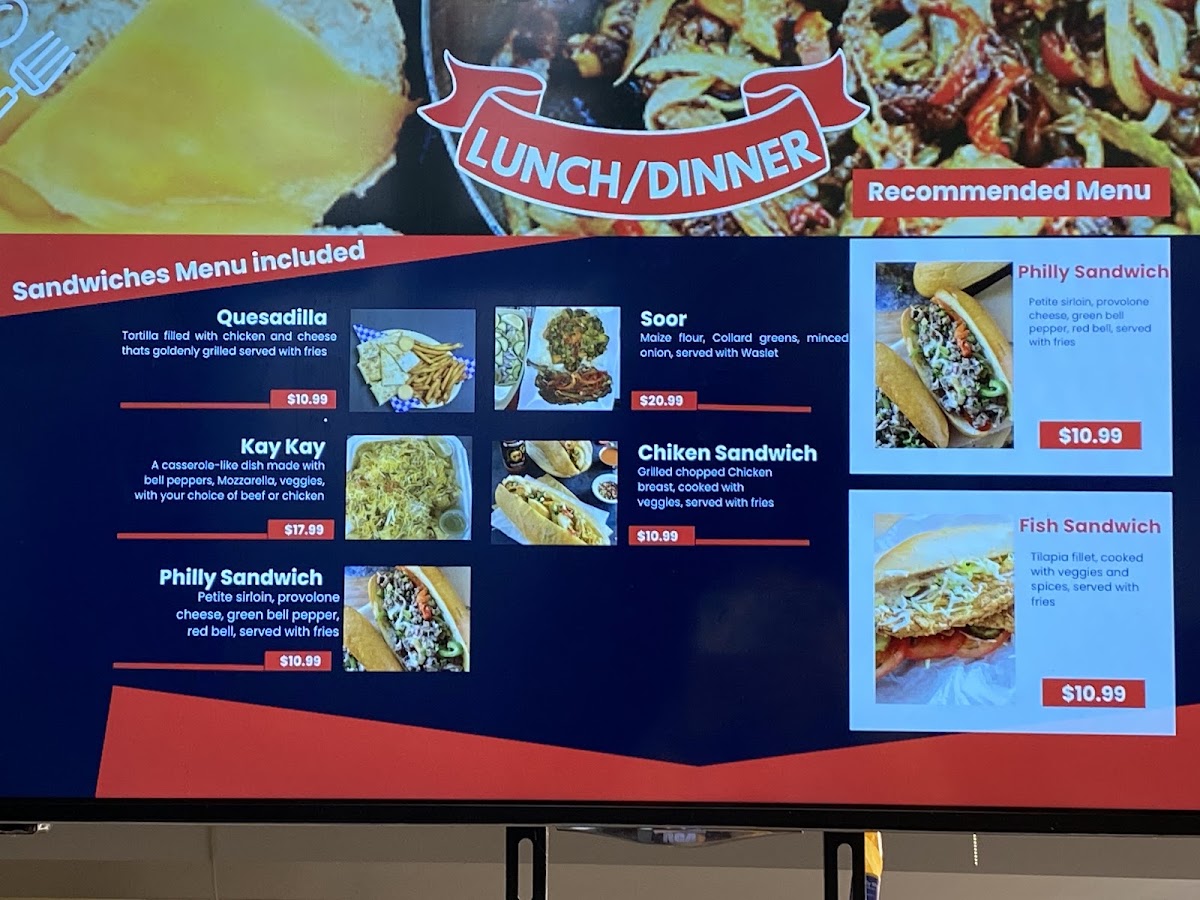 BLACK SEA DELI, INC menu board
