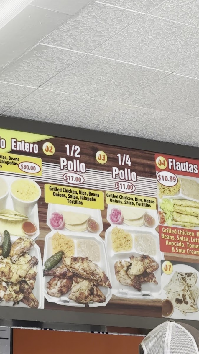 El Pollote Mexican Restaurant menu board