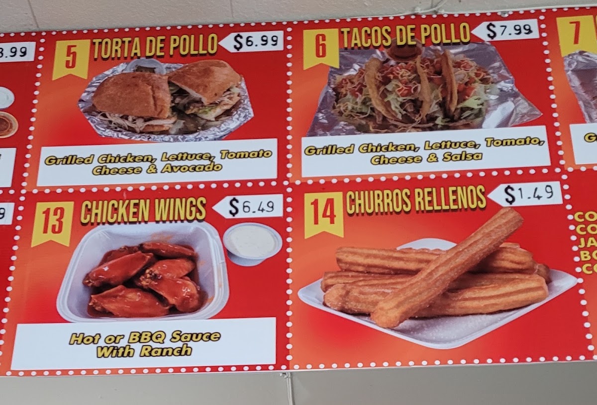 El Pollote Mexican Restaurant menu board