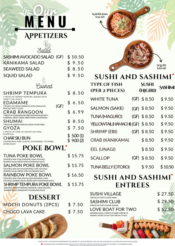Crafthouse North menu board