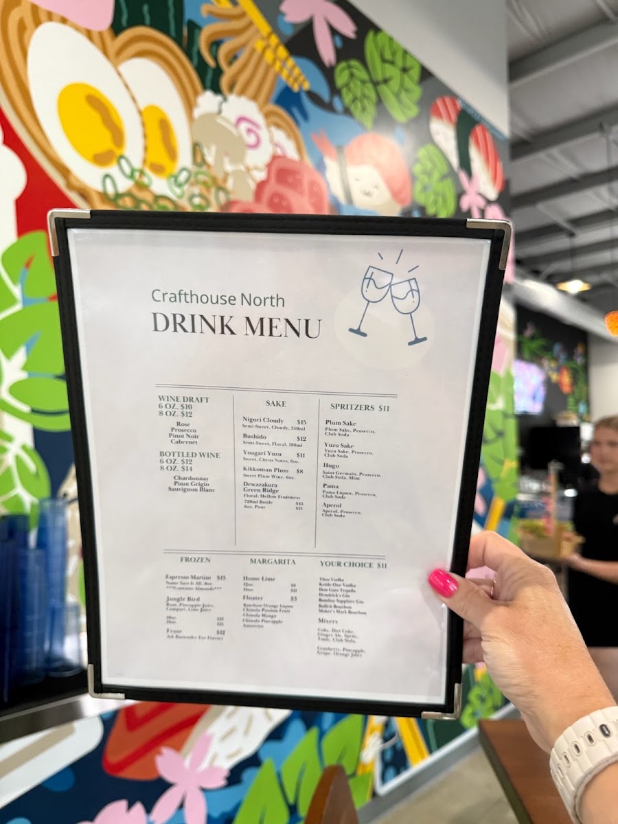 Crafthouse North menu board