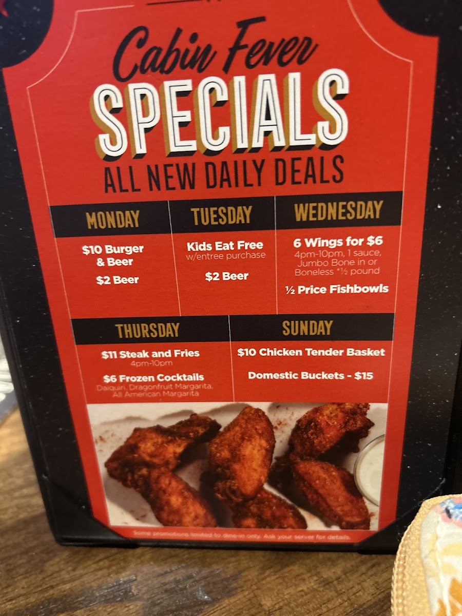 Big Whiskey's - Lebanon menu board