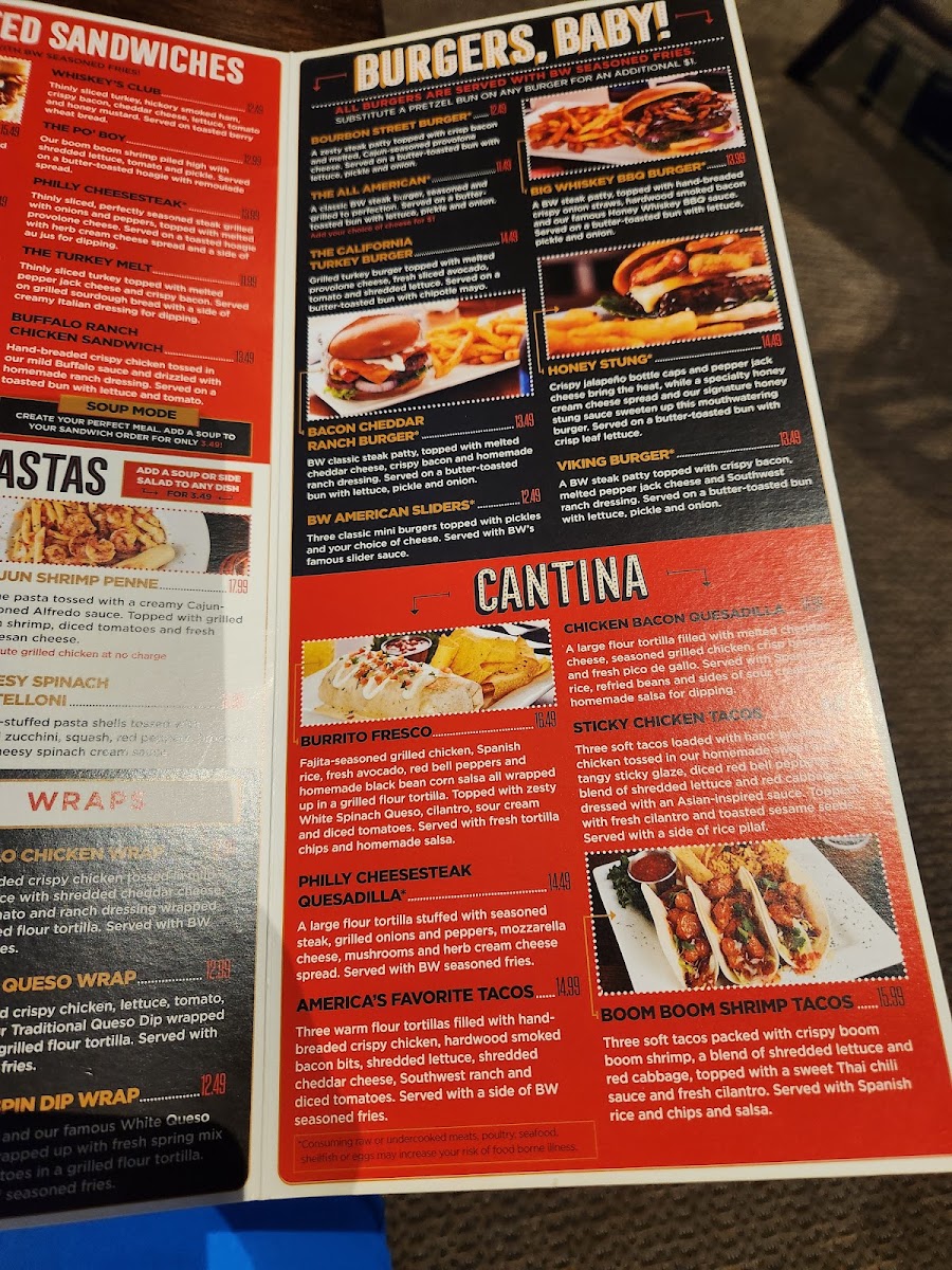 Big Whiskey's - Lebanon menu board