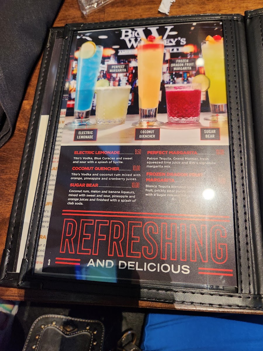 Big Whiskey's - Lebanon menu board