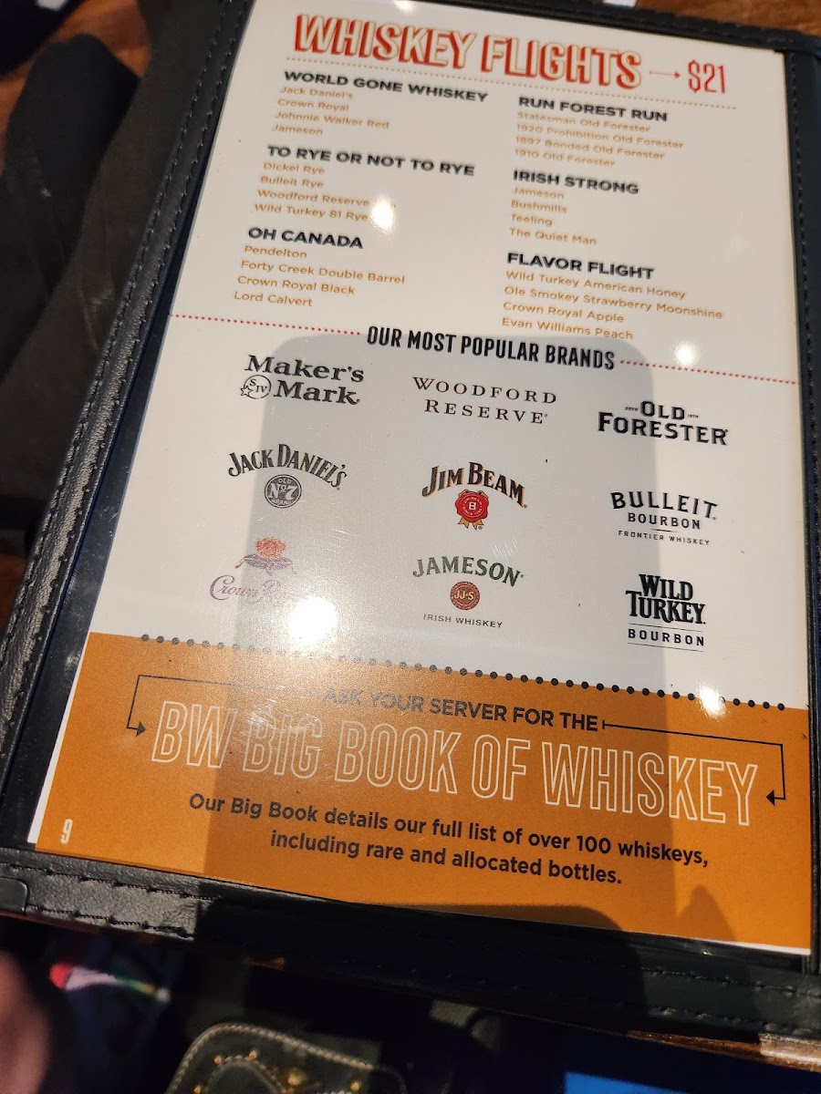 Big Whiskey's - Lebanon menu board