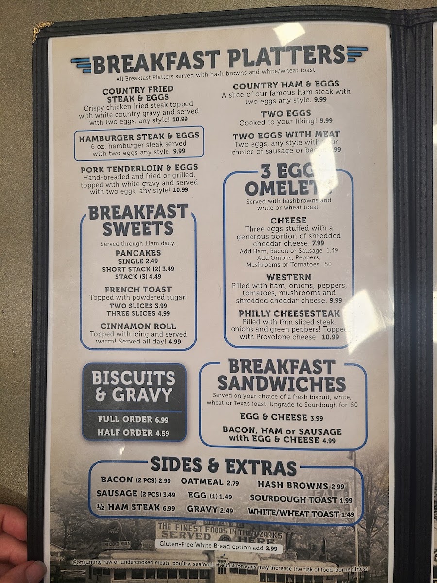 Jonesys menu board