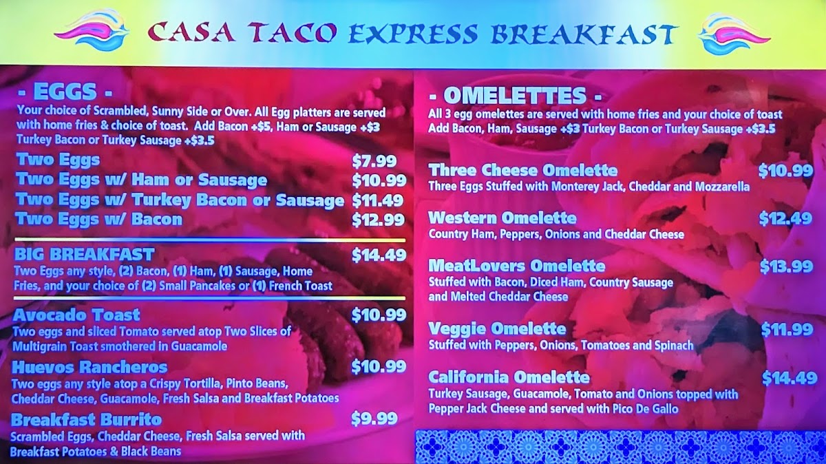 Breakfast Time menu board