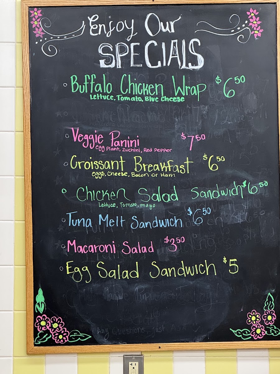 Mana cafe menu board