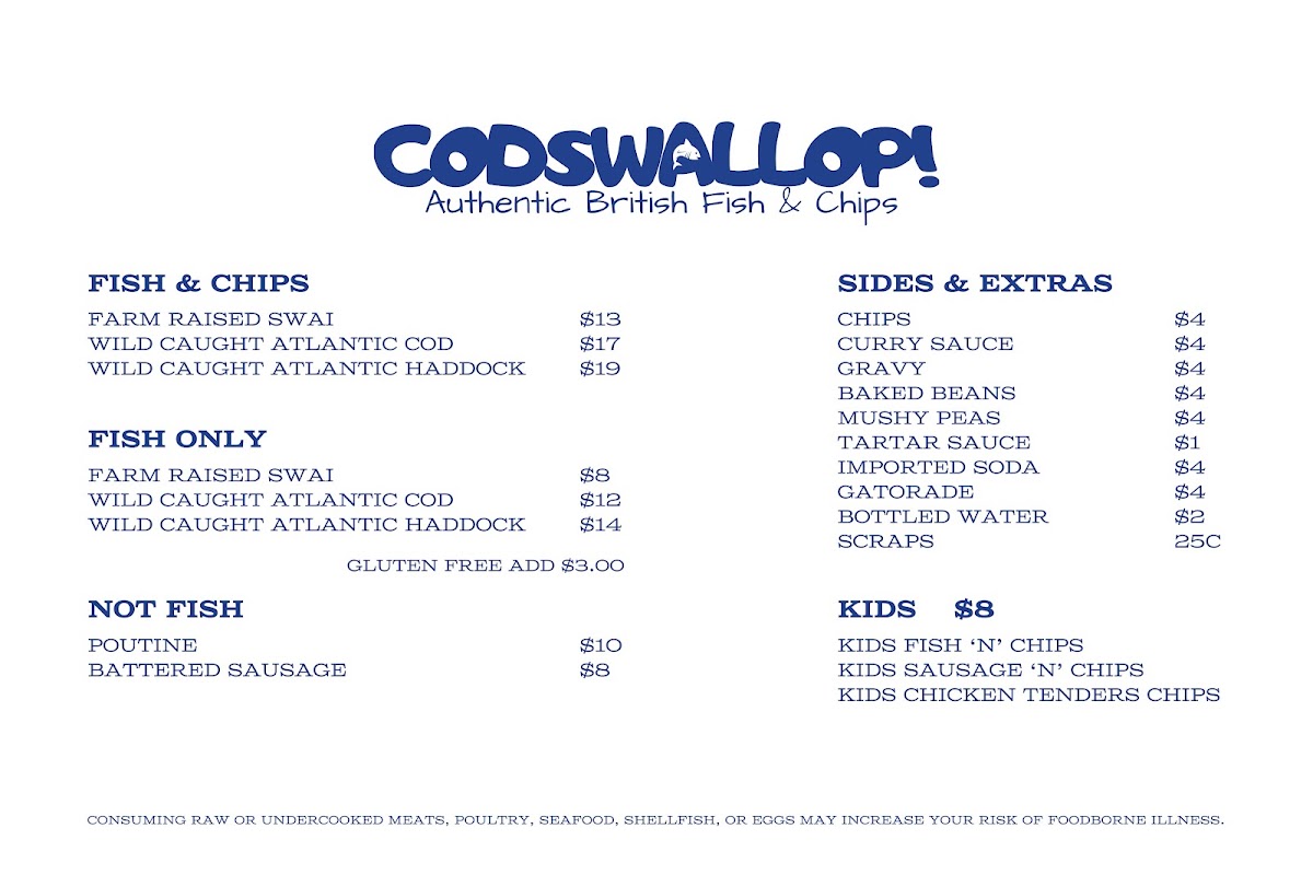 Codswallop LLC menu board