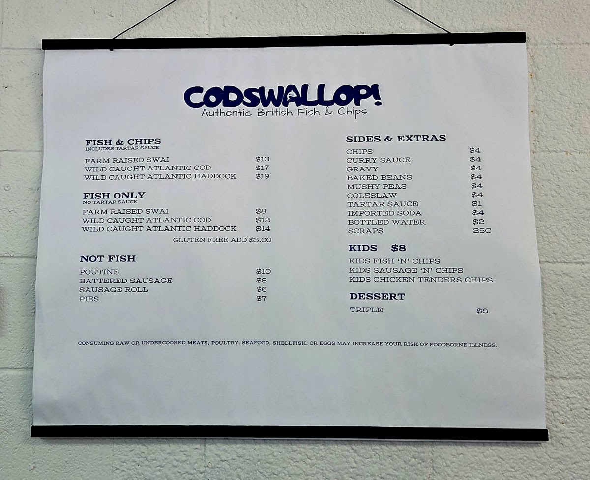 Codswallop LLC menu board