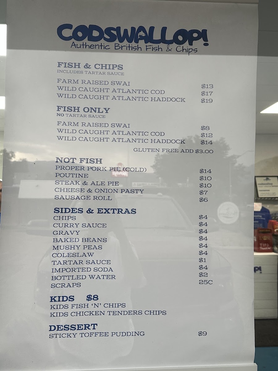 Codswallop LLC menu board