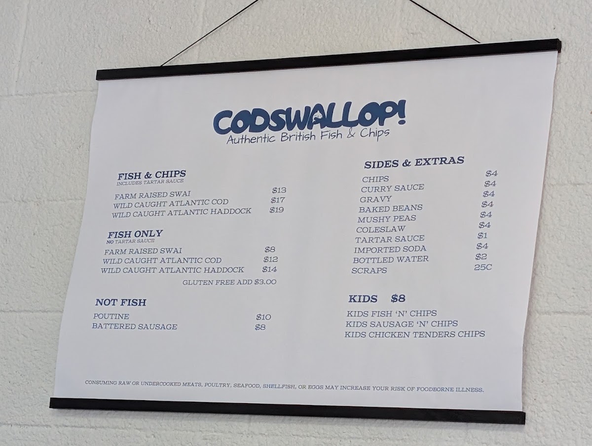 Codswallop LLC menu board