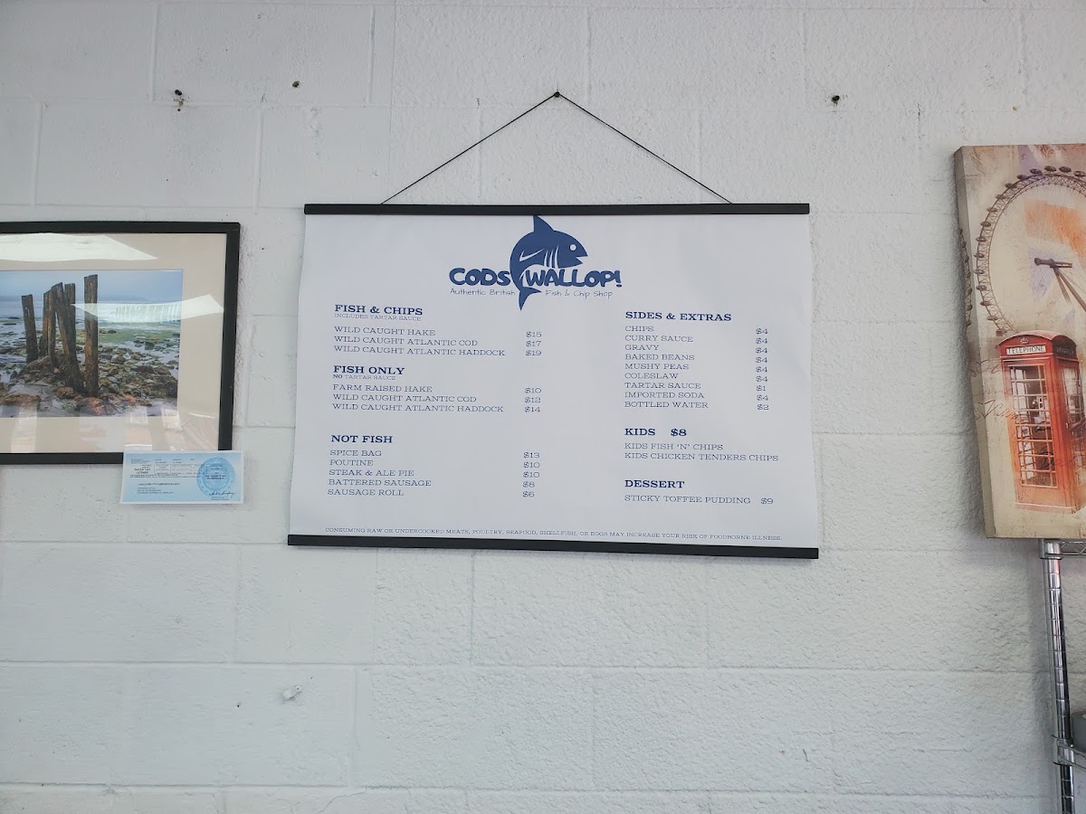 Codswallop LLC menu board