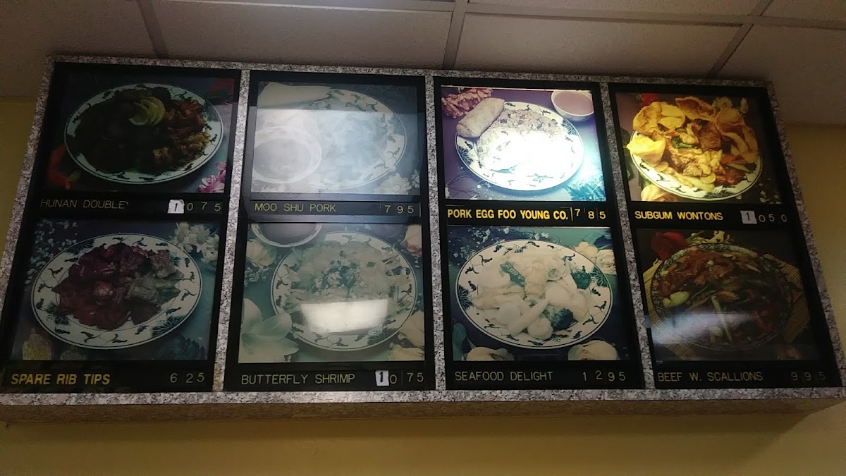 New China Restaurant menu board