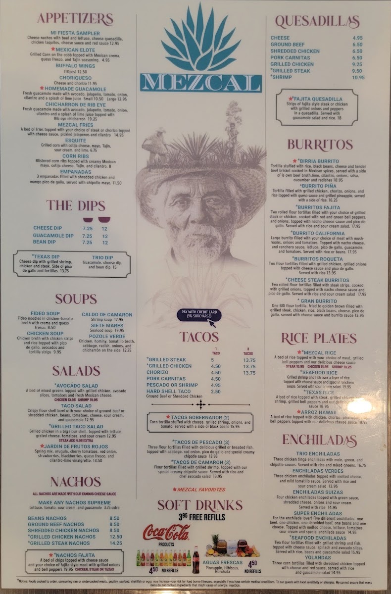 Mezcal menu board