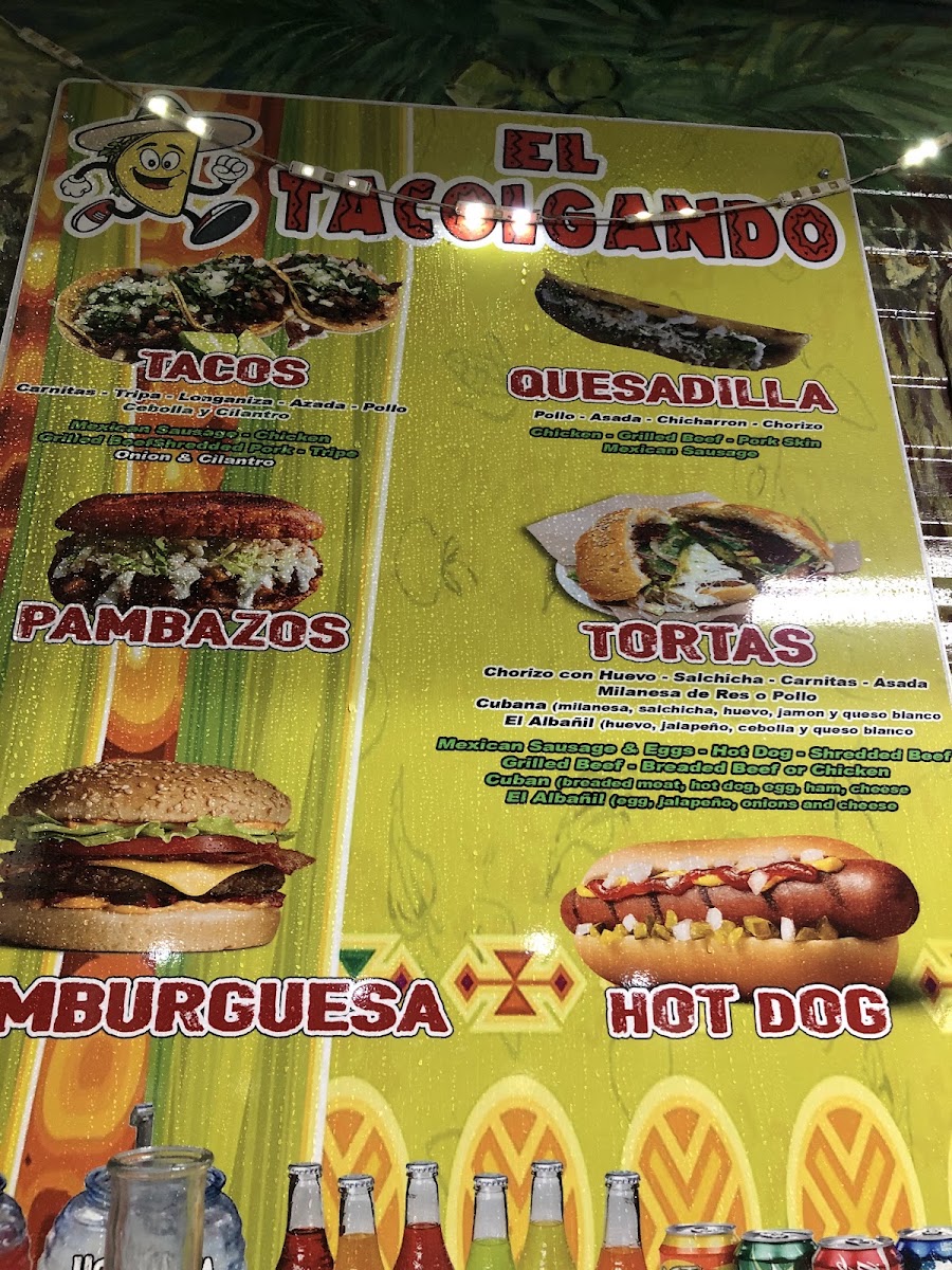 El Tacolgando menu board