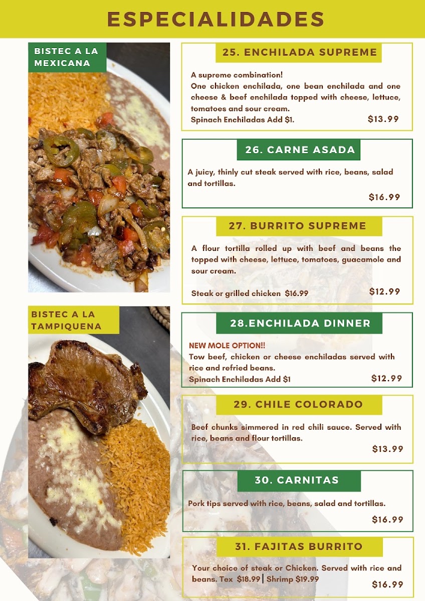 Mexicali Grill menu board