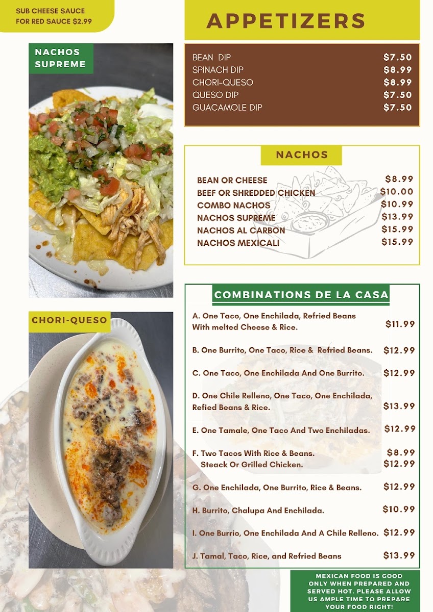 Mexicali Grill menu board