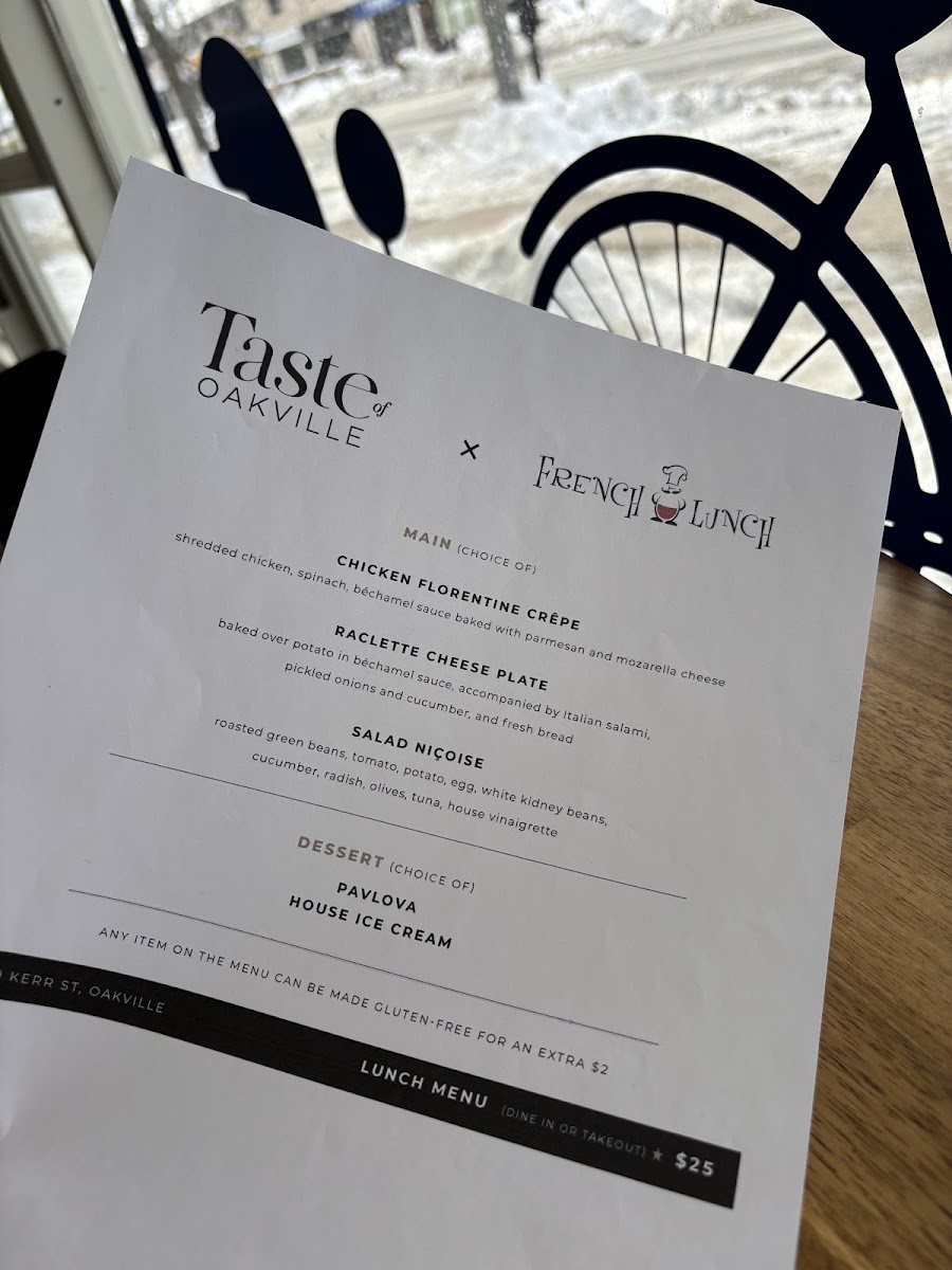 French Lunch menu board