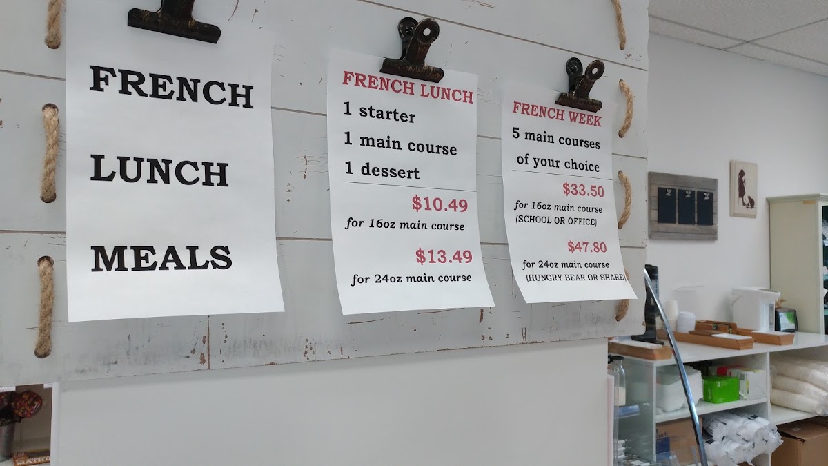 French Lunch menu board